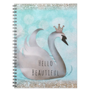 Swan Princess Imitate Gold Glitzer Chic Fairy Tale Notizblock