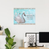Swan Princess Imitate Gold Glitzer Fairy Tale Part Poster (Heimbüro)