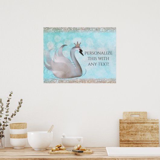 Swan Princess Imitate Gold Glitzer Fairy Tale Part Poster (Küche)