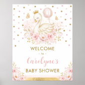 Swan Princess mit Pink Balloon Welcome Baby Girl Poster (Vorne)
