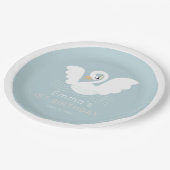 Swan Princess Modern Blue Girl Birthday Pappteller (Schrägansicht)