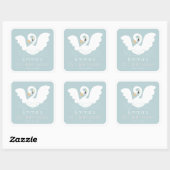 Swan Princess Modern Blue Girl Birthday Quadratischer Aufkleber (Blatt)