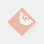 Swan Princess Modern Pink Girl Geburtstag Serviette (Ecke)