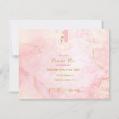 Swan Princess Pink & Gold Wasserfarbe 1. Geburtsta (Vorderseite)