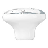 Swan Princess Silver & White Elegante Chic Keramikknauf (Seitenansicht)