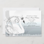 Swan Princess Silver & White Elegante Einladung (Vorderseite)