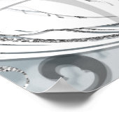 Swan Princess Silver & White Elegantes Party Poster (Ecke)