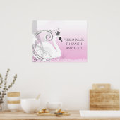 Swan Princess Silver White Pink Baby Dusche Party Poster (Küche)