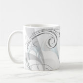 Swan Princess Silver & White Swirl Chic Mairy Tale Kaffeetasse (Links)