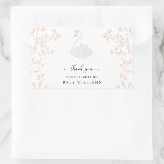 Swan Princess Vielen Dank Rechteckiger Aufkleber (Tasche)