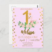 Swan Princess wandelt eine Einladung zum Geburtsta Postkarte (Vorne/Hinten)