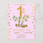 Swan Princess wandelt eine Einladung zum Geburtsta Postkarte (Vorderseite)