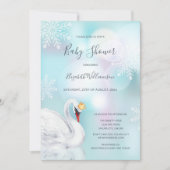 Swan Princess | Winter Girl Baby Dusche Einladung (Vorderseite)