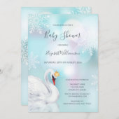 Swan Princess | Winter Girl Baby Dusche Einladung (Vorne/Hinten)
