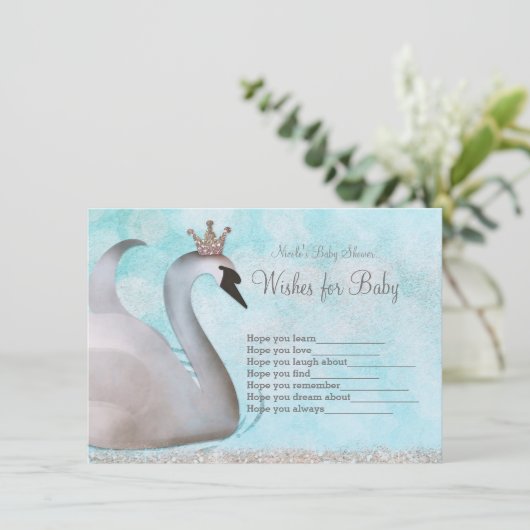 Swan Princess wünscht sich ein Baby Showspiel Einladung (Stehend Vorderseite)