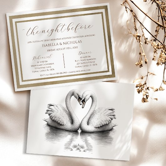 Swan Probe Dinner Hochzeit Einladung