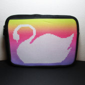 Swan Rainbow Artisan Crochet Print Electronics Bag Laptopschutzhülle