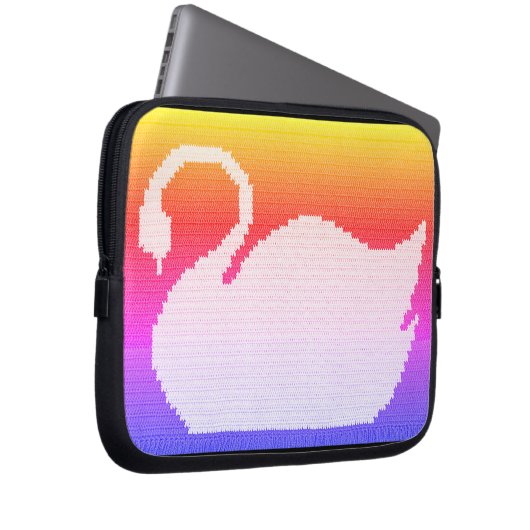 Swan Rainbow Artisan Crochet Print Electronics Bag Laptopschutzhülle (Vorne Rechts)