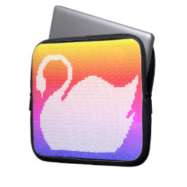 Swan Rainbow Artisan Crochet Print Electronics Bag Laptopschutzhülle