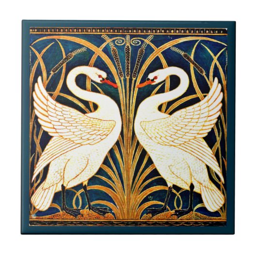 Swan, Rush und Iris, Fliese (Vorderseite)
