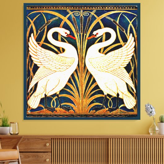 Swan, Rush und Iris, Leinwanddruck (Insitu (Wohnzimmer))