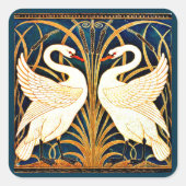 Swan, Rush und Iris, Quadratischer Aufkleber (Vorderseite)