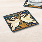 Swan, Rush und Iris, Rechteckiger Pappuntersetzer (angewinkelt)