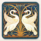 Swan, Rush und Iris, Rechteckiger Pappuntersetzer (Vorderseite)