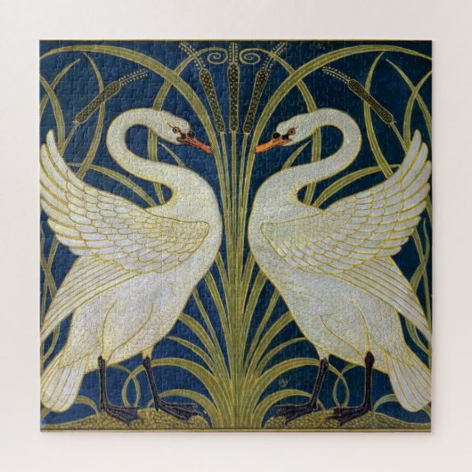 Swan, Rush und Iris von Walter Crane Puzzle (Vertikal)