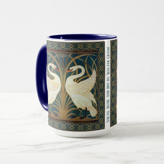 Swan, Rush und Iris von Walter Crane Tasse (Vorderseite Links)
