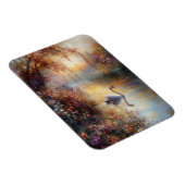 Swan Rustic Impressionist Malerei flexibel Magnet (Rechte Seite)