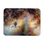 Swan Rustic Impressionist Malerei flexibel Magnet (Horizontal)