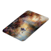 Swan Rustic Impressionist Malerei flexibel Magnet (Linke Seite)
