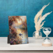 Swan Rustic Impressionist Malerei Fotoplatte (Seite)