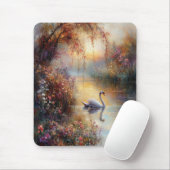 Swan Rustic Impressionist Malerei Mousepad (Mit Mouse)