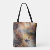 Swan Rustic Impressionist Malerei Tasche (Rückseite)