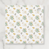 Swan Sage Green Gold Rose Kinderdusche Vielen Dank Geschenkanhänger (Rückseite)