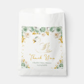 Swan Sage Green Gold Rose Kinderdusche Vielen Dank Geschenktütchen (Vorderseite)