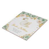 Swan Sage Green und Gold Rose Birnenstatistik Fliese (Seite)