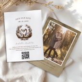 Swan Save the Date Foto Card Elegantes Braun Einladung