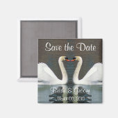 Swan Save the Date Magnets Magnet (Vorderseite/Rückseite)