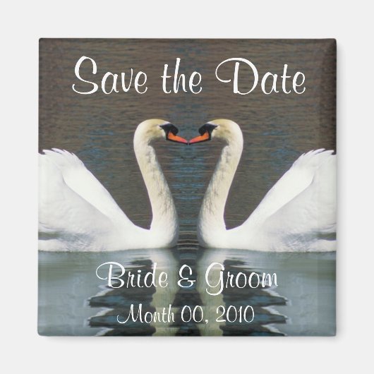 Swan Save the Date Magnets Magnet (Vorne)