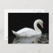 Swan Schwimmen in der Nacht Postkarte (Vorne/Hinten)