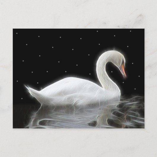 Swan Schwimmen in der Nacht Postkarte (Vorderseite)