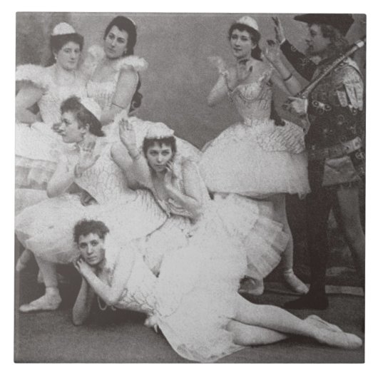 Swan See, Mariinsky Theater, 1895 (b/w Foto) Fliese (Vorderseite)