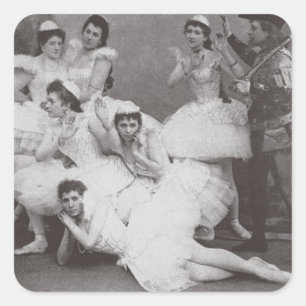 Swan See, Mariinsky Theater, 1895 (b/w Foto) Quadratischer Aufkleber