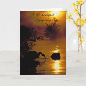 Swan See, mit tiefstem Beileid Karte (Gelbe Blume)