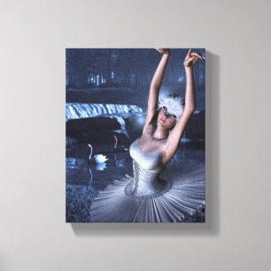 Swan See - ODETTE und Schwäne Leinwanddruck