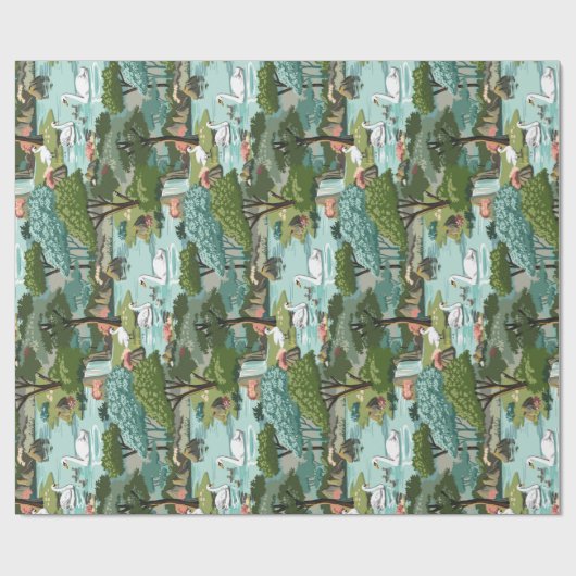 Swan See-Retro Art-Farbe durch Zahl Geschenkpapier (Flach)