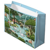 Swan See-Retro Art-Farbe durch Zahl Große Geschenktüte (Vorderseite Schrägansicht)